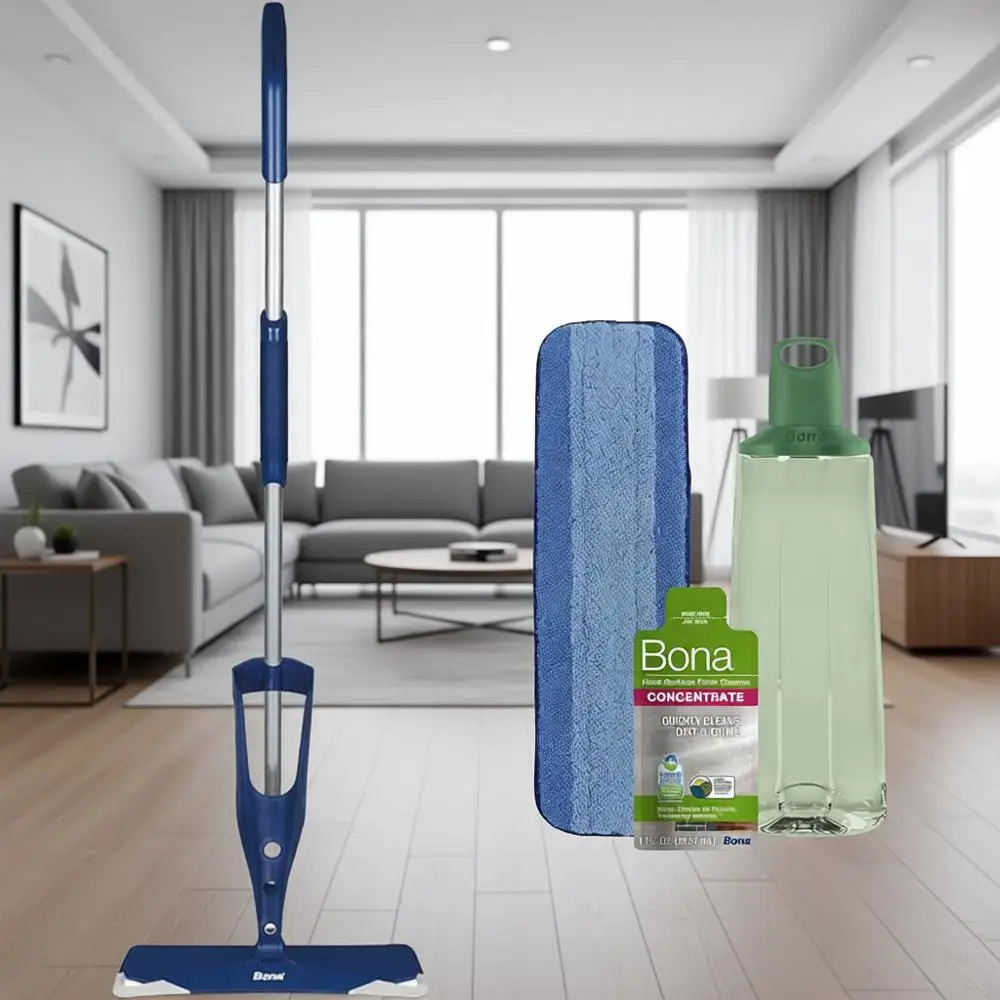

Premium Spray Mop - Includes Floor Cleaner Concentrate and Washable Microfiber Cleaning Pad for Stone, Tile, Laminate and Vinyl