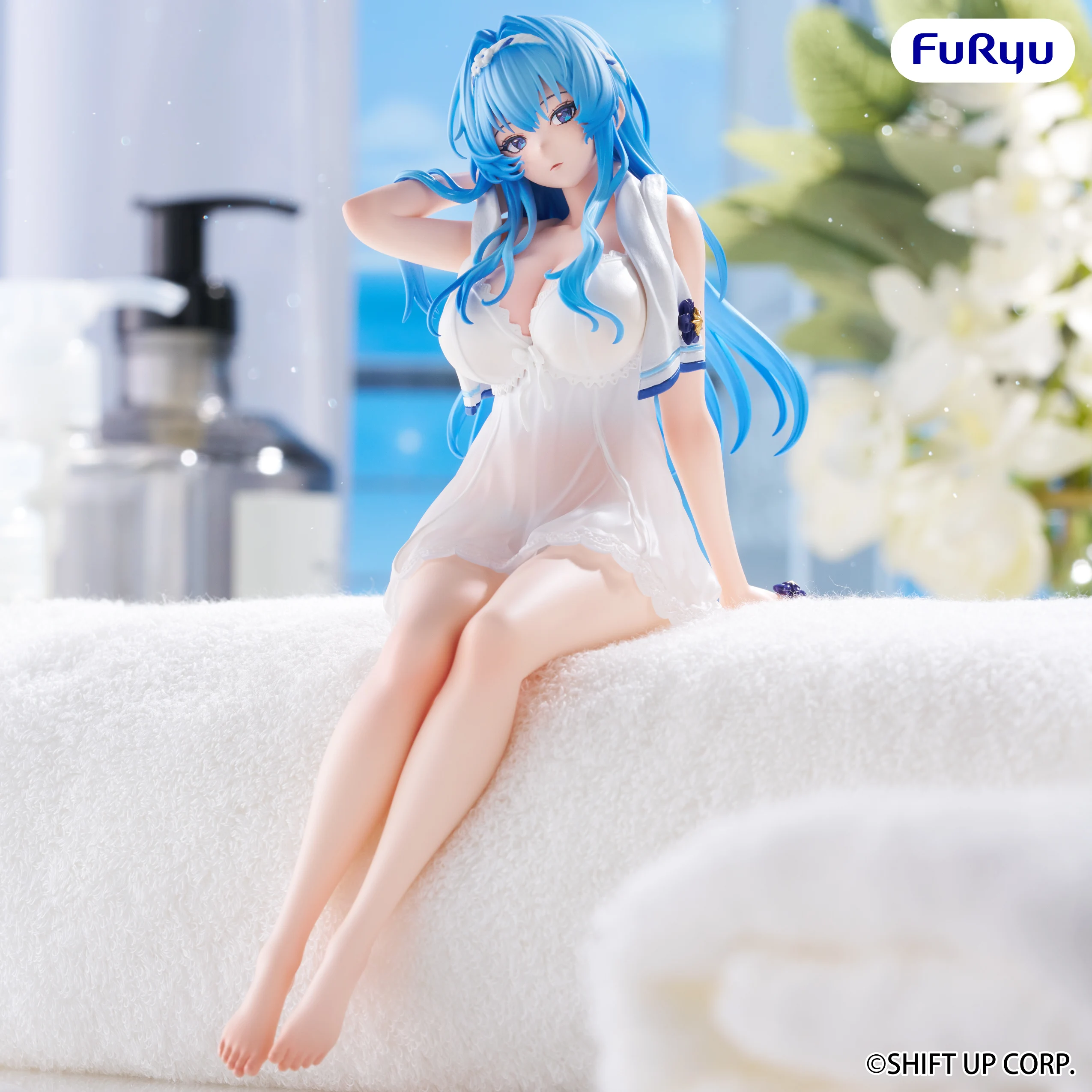 Original FuRyu GODDESS OF VICTORY NIKKE Noodle Stopper Figur Helm After Shower PVC Anime Figurine Modell Spielzeug Geschenk