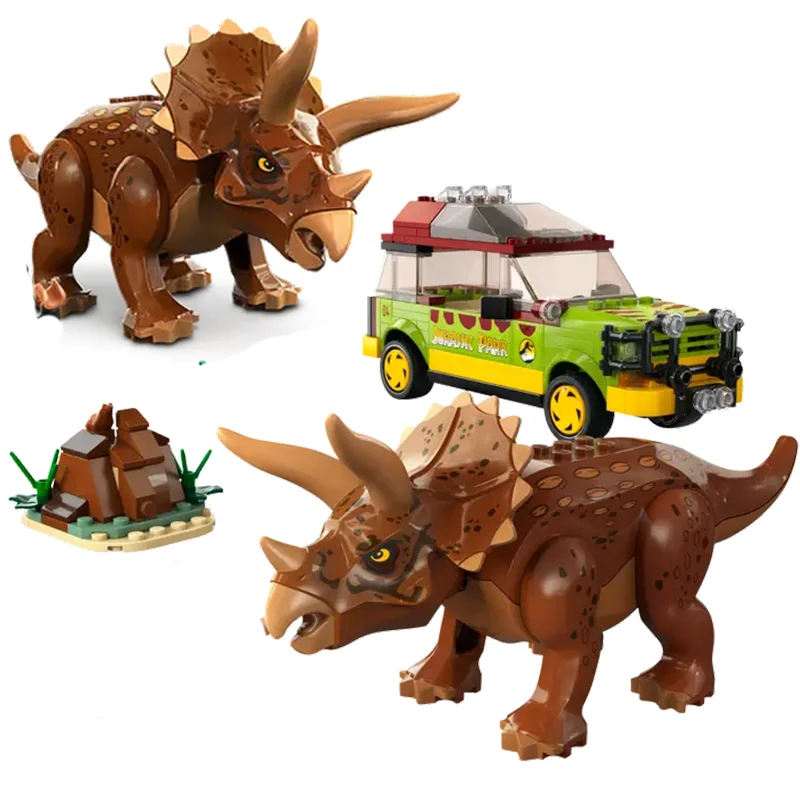 Jurassic Series Building Blocks Triceratops Research Children's Gift Dinosaur World Park Assembly Toy