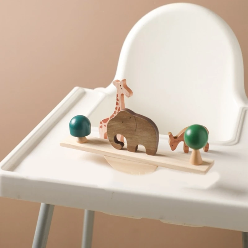 Montessori equilíbrio brinquedo desenhos animados animal empilhamento bloco brinquedo para criança engraçado balanceamento