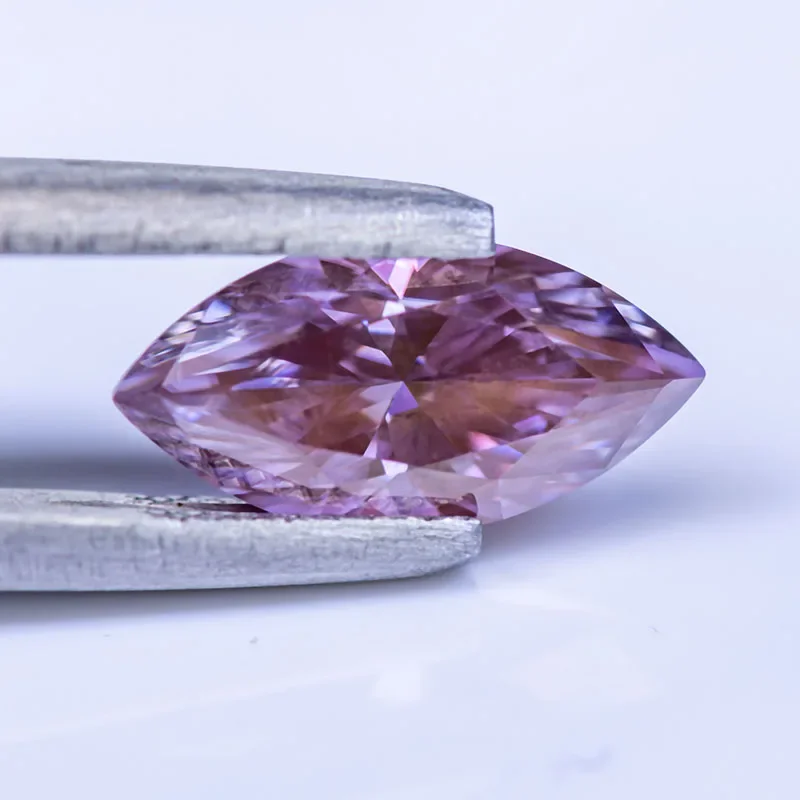 Moissanite batu permata Marquise Cut Sakura Warna merah muda Lab tumbuh berlian pesona wanita membuat perhiasan dengan sertifikat GRA