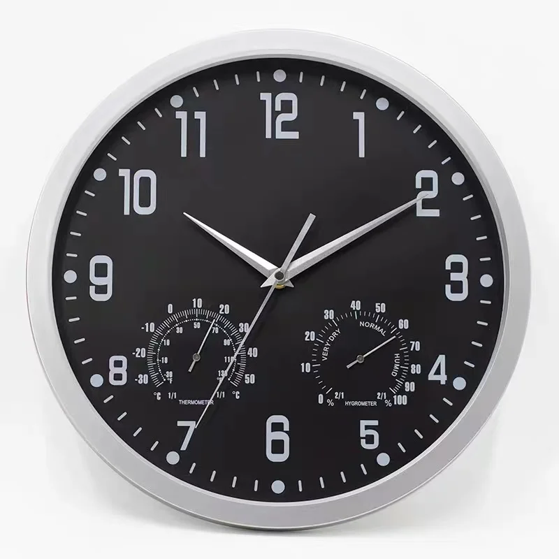 

14 inch Silent Wall Clock Battery Operated Non Ticking Sweep Movement Glass Cover for Living Room Bedroom Office Home Decor