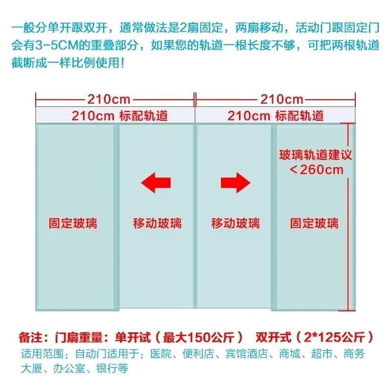 Complete set of unit access control system Track sliding door controller Electric glass door Translation door