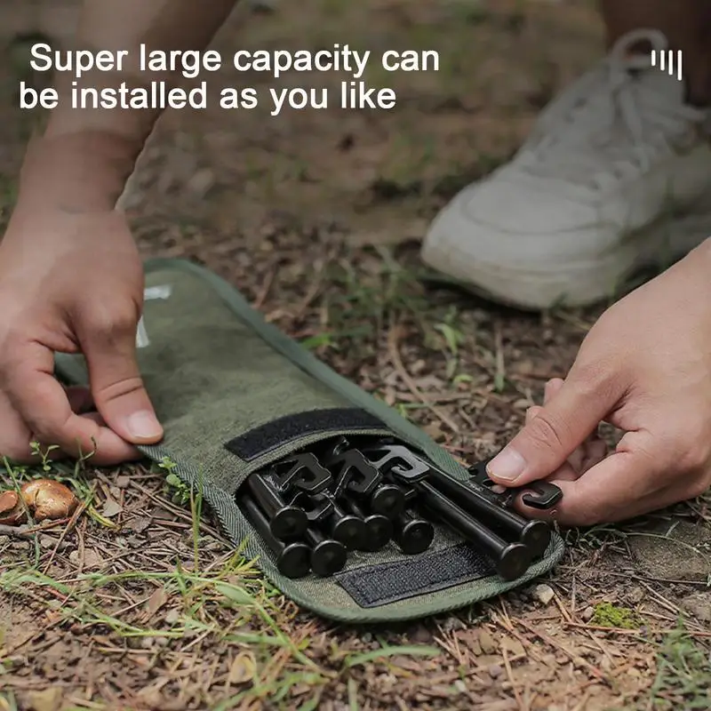 Tent Stake Bag Elastic Multifunctional Nail Storage Bag Tent Canopy Accessories Heavy Duty Tent Nail Hammer Stake Storage Bag