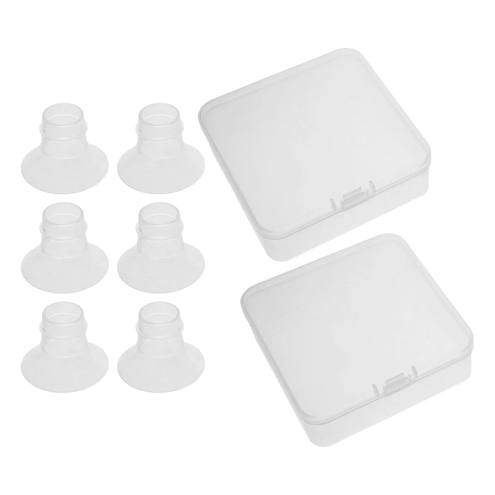 

Набор из 6 силиконовых многоразовых фланцевых вкладышей для молокоотсосов, 20, 21, 24 мм, прозрачные, гибкие, сменные детали для электрических портативных молокоотсосов