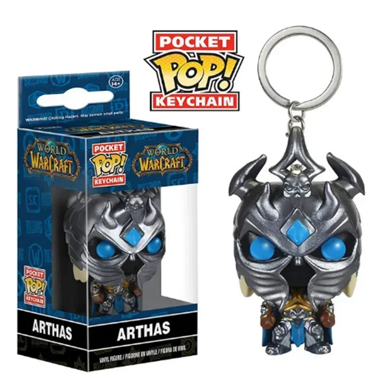 Funko Keychain Famous Game Character WOW Fall Of The Lich King ARTHAS Brinquedos Keychain Action Figure Toys For Kids Gift POP