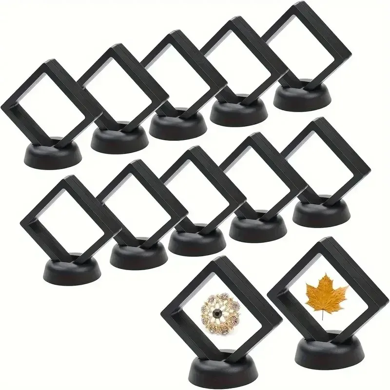 New Arrival 10Set 3D Floating Display Case Square Shadow Box with Window Lid for Jewelry Medals Specimen Home Storage