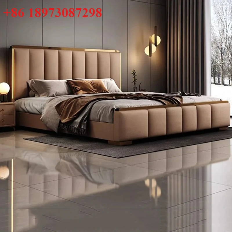 

Минималистичная массажная кровать для спальни, напольная двуспальная роскошная современная кровать принцессы королевы, деревянная безопасная кровать для макияжа, мебель для отеля Muebles