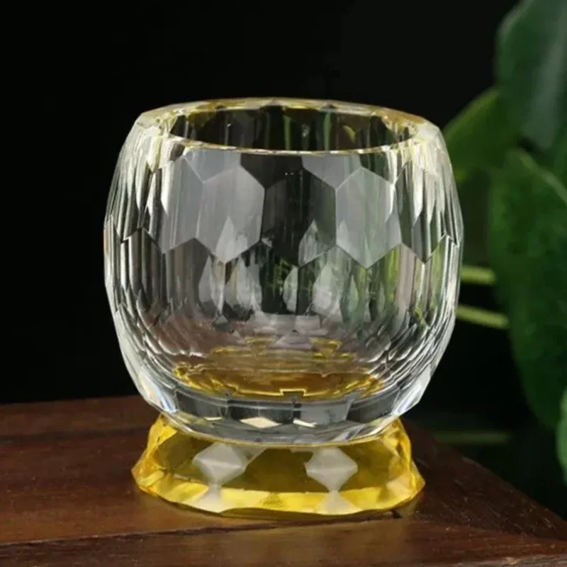 Crystal Buddha Holy Water Cup Set Purification Cup for Worship Buddhist Statue Enshrinement 3Piece Decorative Set