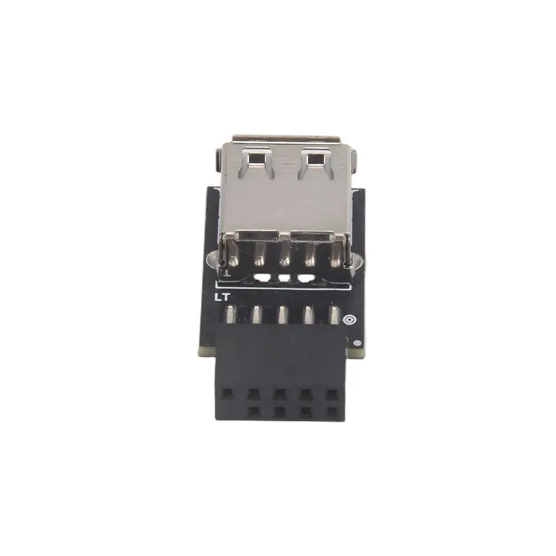 AT82-9Pin To 1 Port USB Adapter Connector PC Internal Motherboard 9Pin To USB2.0 Type A Female Converter For Desktop Computer Du