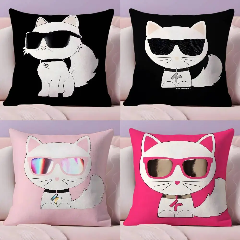 Cute cool cat wearing sunglasses Pillow Case Pillowcase Ultra Soft Skin Friendly Fabric Cloud Like Comfort & Concealed Zipper