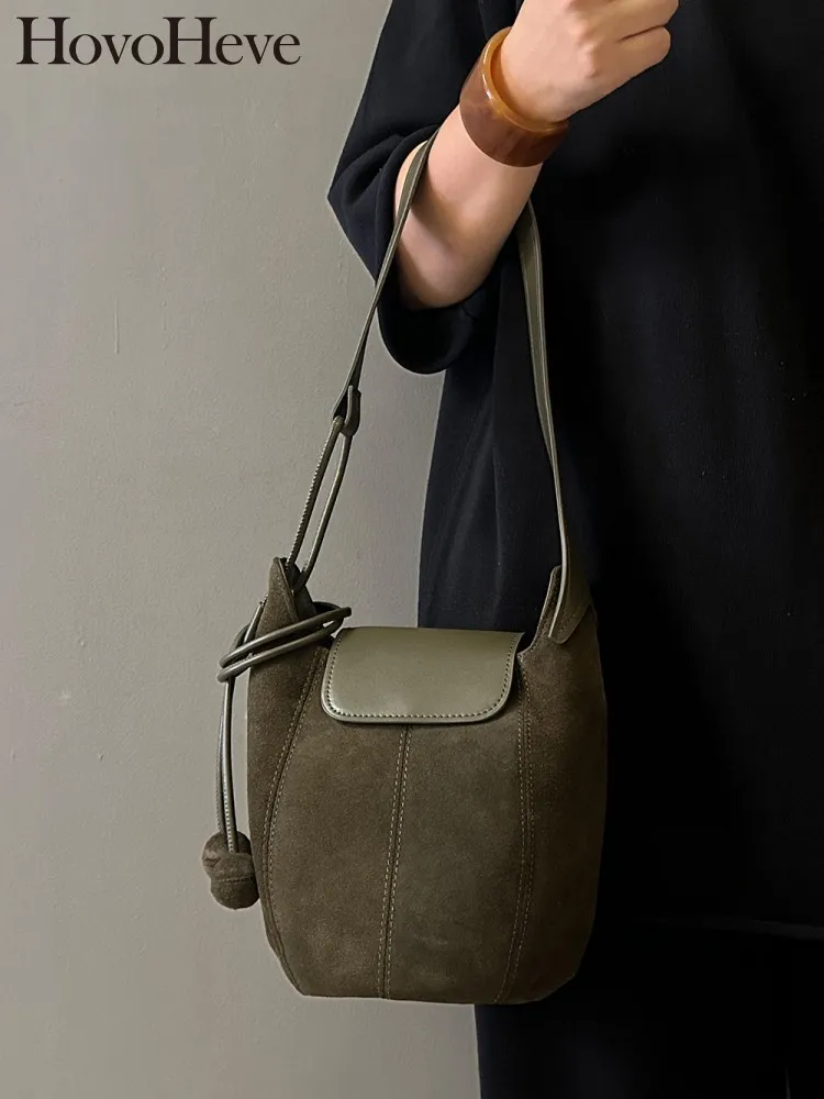 

Винтажная женская повседневная сумка-мешок из натуральной коровьей замши, сумки через плечо с ремешком, сумки на плечо из мягкой кожи, сумка подмышками