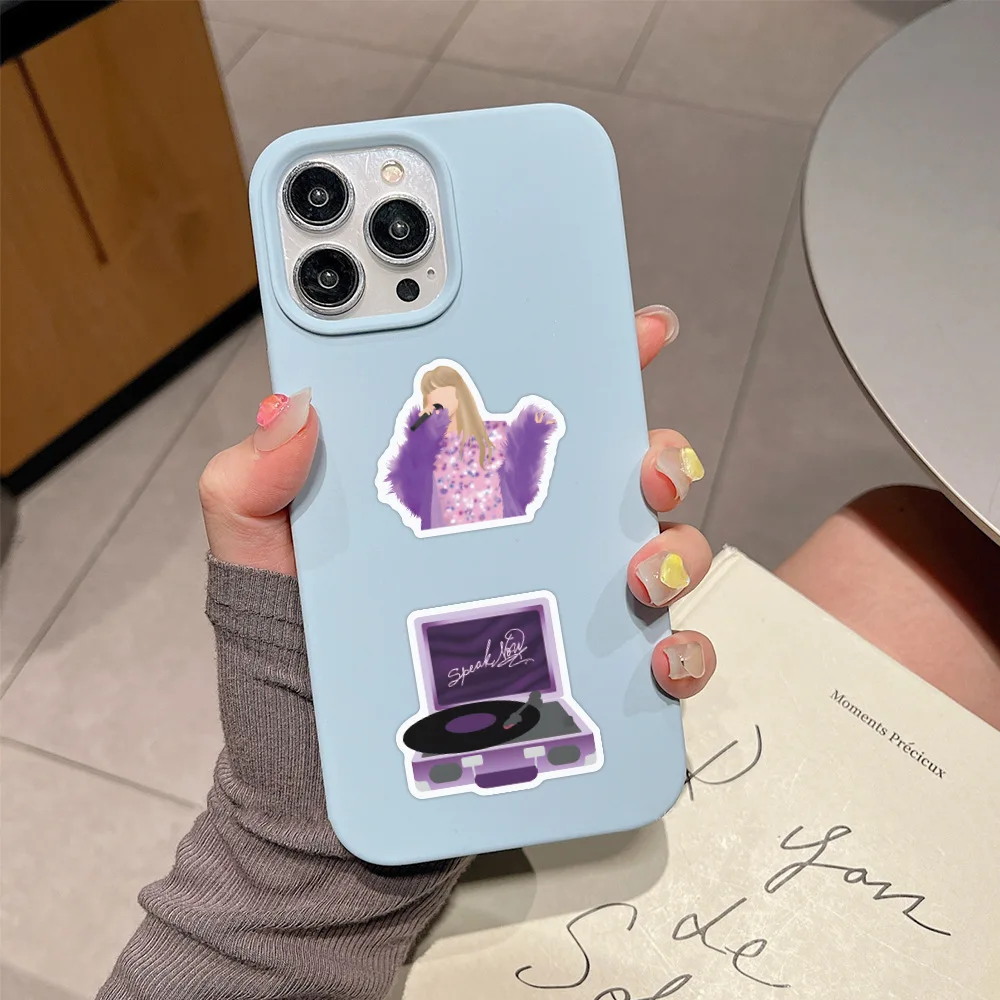 60 قطعة من ملصقات تايلور، ملصقات جرافيتي للموسيقى الأرجوانية، ملصقات تزيين ذاتية الصنع للكمبيوتر المحمول #5