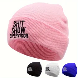 SHIT SHOW SUPERVISOR Winter keep warm fashion Beanie hat embroidered women men knitted hat outdoor hat