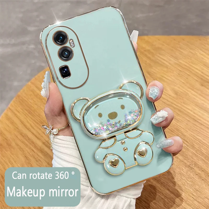 

New Quicksand Mirror Phone Case For OPPO A78 5G A94 A54 5G A74 A77 4G A57S A73 A95 A76 A54S A53 A17 A77S Reno 7 4G Holder Cover