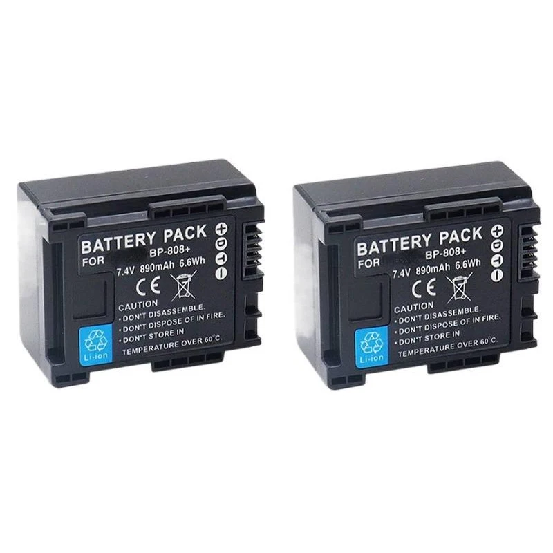 7.4V BP-808 Replacement Battery And Charger Set For Canon BP807 BP809 BP819 BP827 FS406 FS46 HFM400 Camcorder