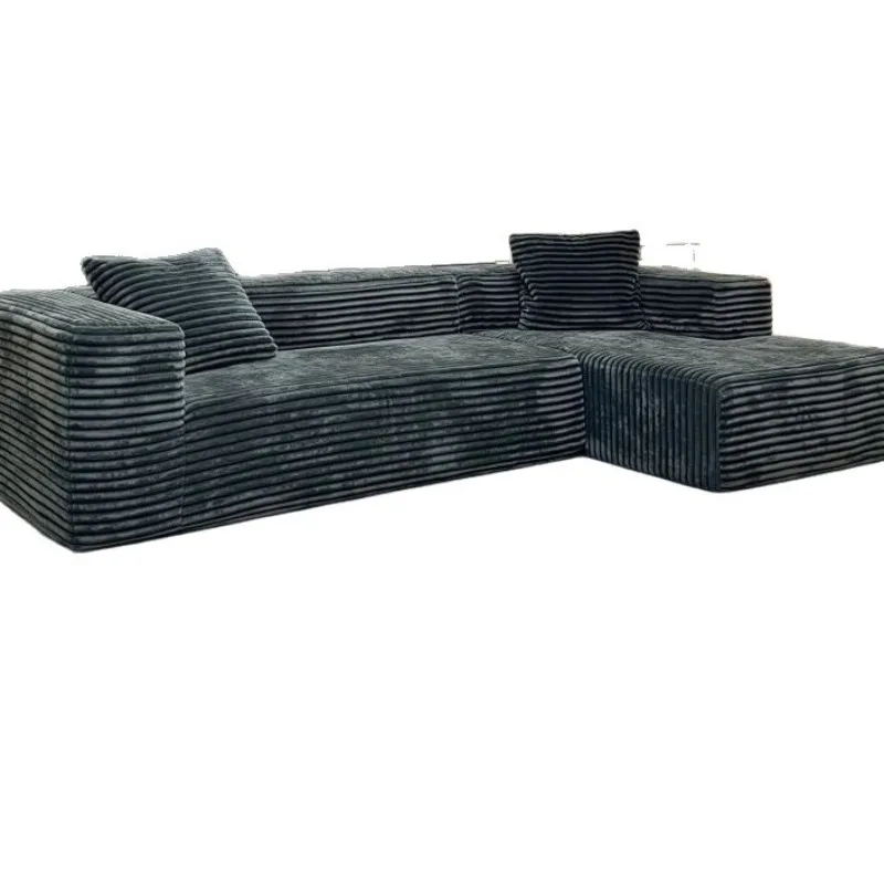 

Cross-border compression sofa Modern imitation rabbit fur corduroy sofa Installation-free household living room exhibition hall