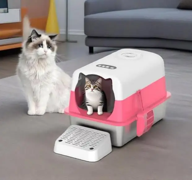 

Wholesale Large Cat Litter Box Enclosed Lid Top Entry Automatic Self-Cleaning Feature Easy Clean Cat Toilet Deodorizer Catlitter