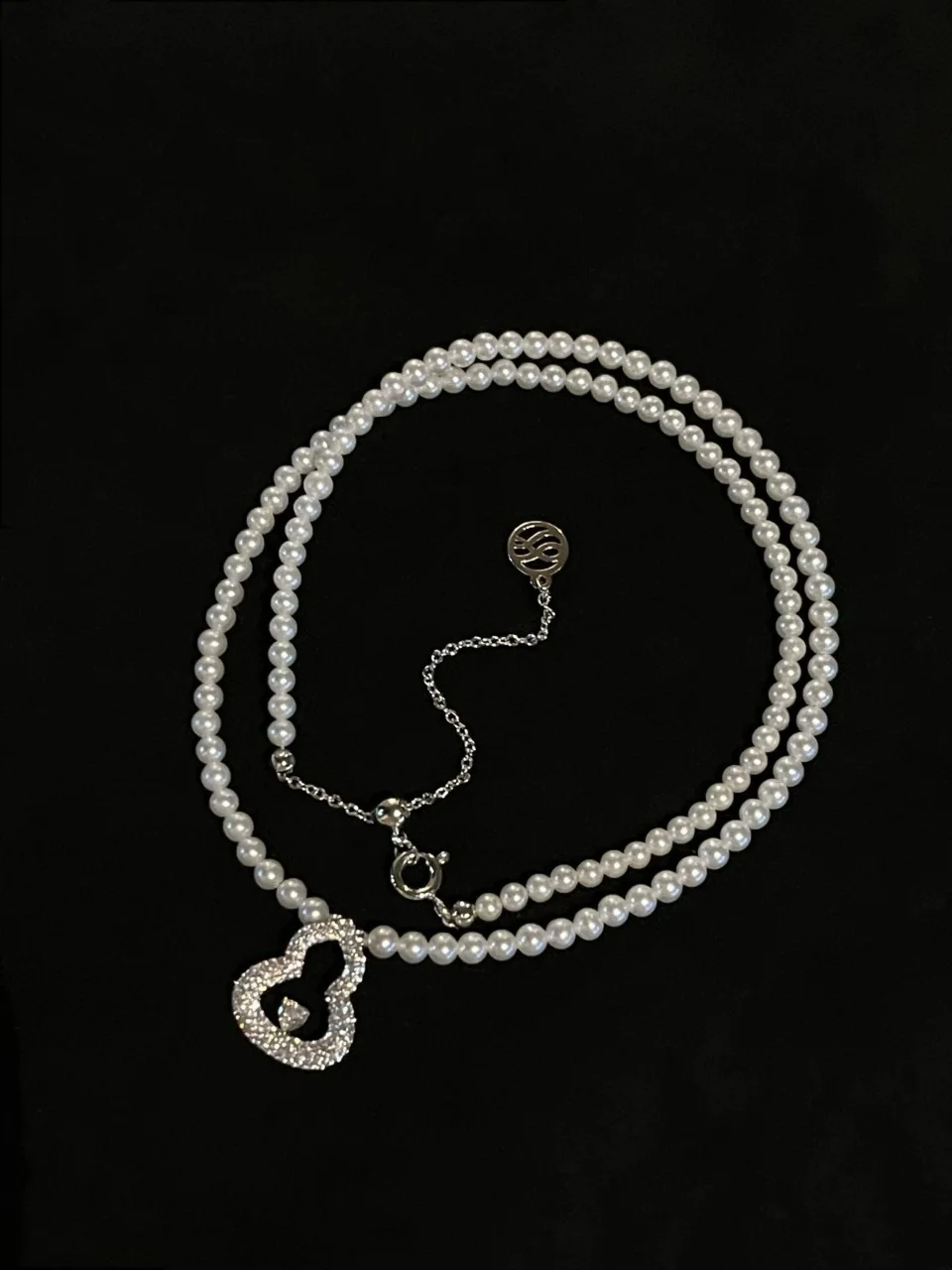 Certificate 925 Silver Natural Freshwater Tiny Pearl 3-4m Choker CZ Gourd Charm Adjustable Lucky Bead Sweater Chain Fine Jewelry