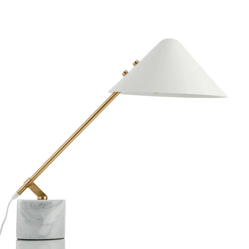 Simple study marble table lamp, Nordic living room bedroom, reading table lamp