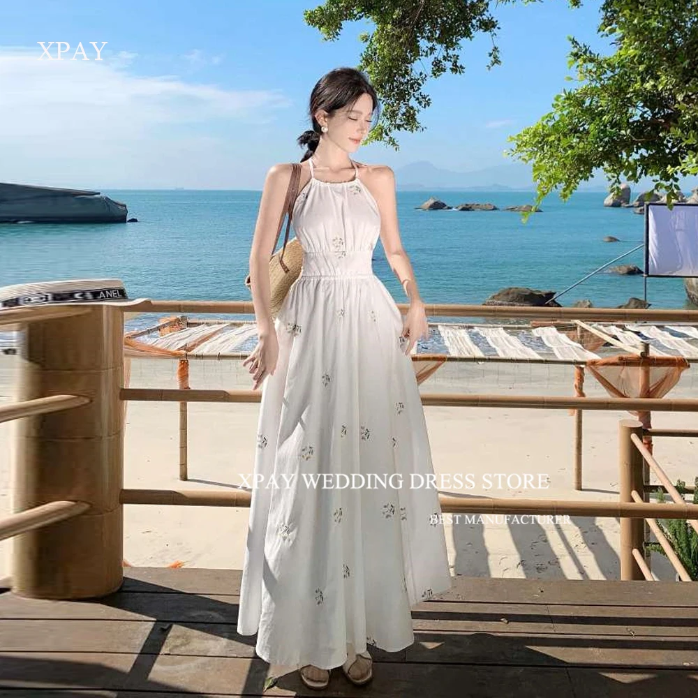 

XPAY Spring Summer Beach Korea Evening Party Dresses 2024 Lady Elegant Printed Cotton Cloth Skirt Custom Made Formaal Occasion