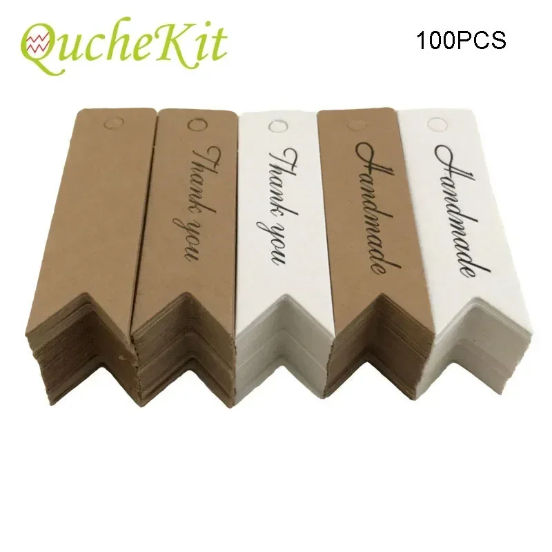 100 قطعة شكرا لك هدية العلامة اليدوية كرافت ورقة العلامات تسميات تسمية فارغة DIY بها بنفسك الحلوى الكوكيز الملابس حفل زفاف هدية التعبئة العلامة