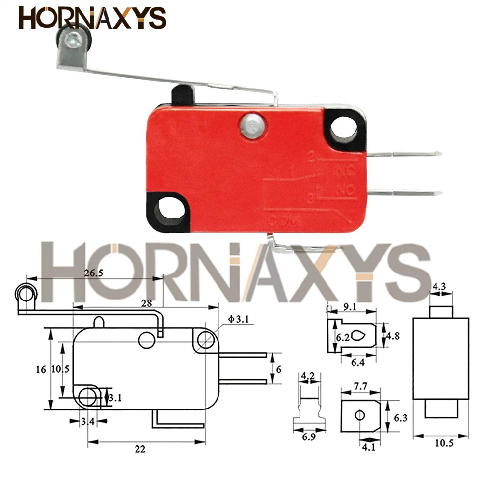 5PCS/10PCS V-156-1C25 15A The micro switch, Push Button SPDT Momentary Snap Action Limit switch, travel switch