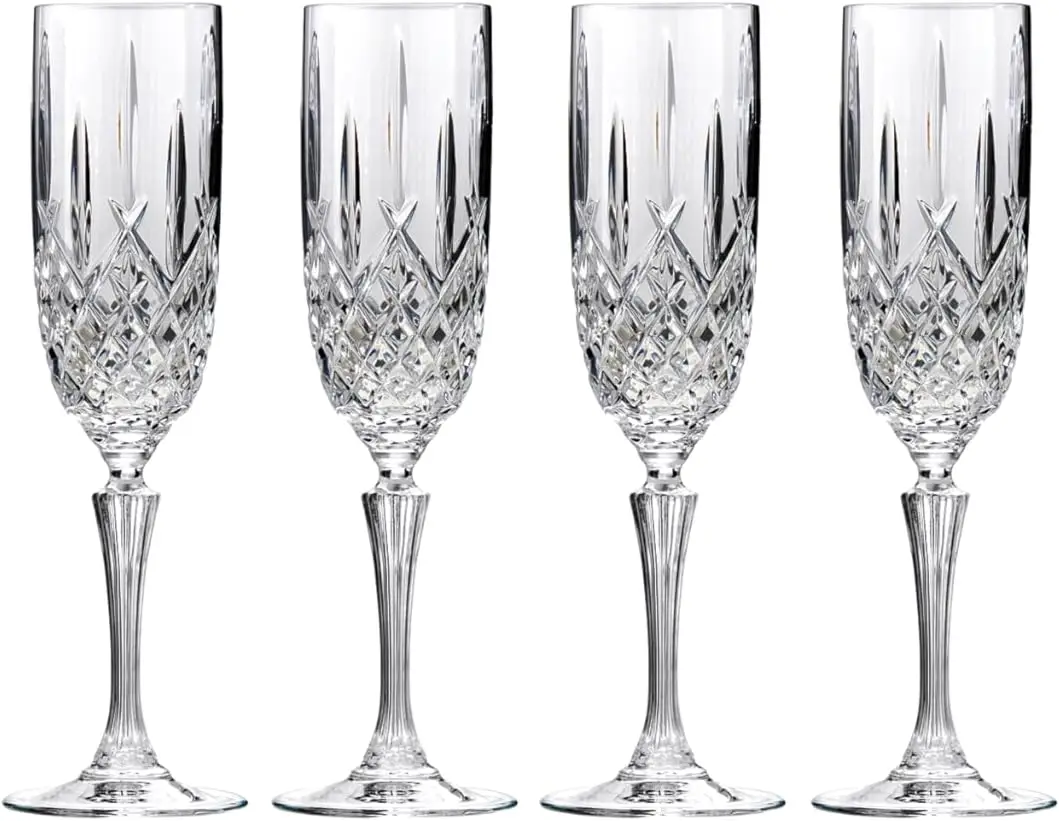 Markham Flute Set of 4, 4 Count (Pack of 1), Clear