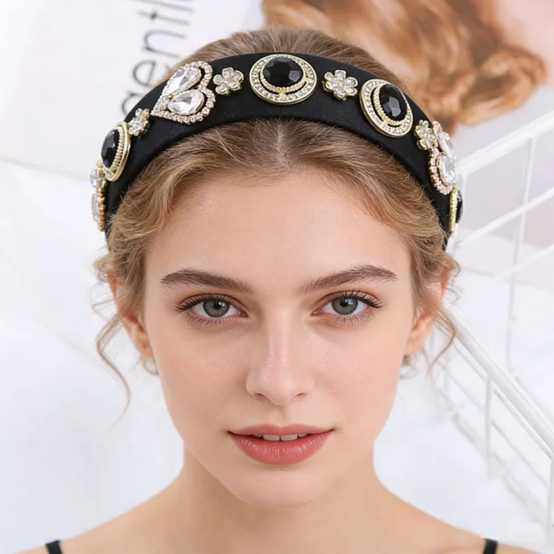Fashion Baroque Glass Drill Love Valentine's Day Headband Simple High Quality Luxury Hair Accessories