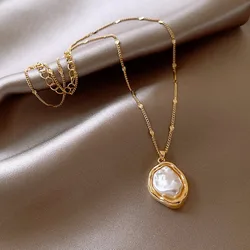 New Irregular Baroque Pearl Pendant Necklace For Women Fashionable Personalized Daily Accessory Party Jewelry Birthday Gifts