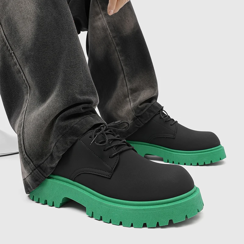 

Мужская универсальная летняя прогулочная повседневная обувь с низким берцем в британском стиле, кожаная обувь, модная вулканизированная обувь унисекс на дышащей платформе