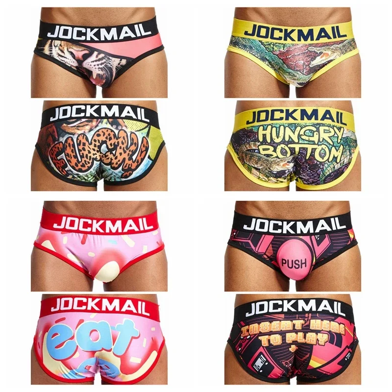 Men\'s  Boxer Brief Underwear Cuecas Playful Printed bikini brief Calzoncillos Hombre Slips Male Panties Swimsuit Swimming Trunks