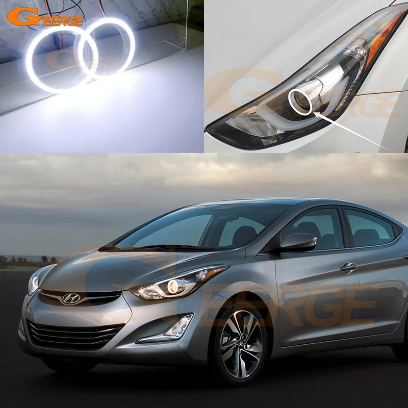 

For Hyundai Elantra MD UD I35 Avante 2011 2012 2013 2014 2015 2016 Ultra Bright Day Light COB Led Angel Eyes Kit Halo Rings