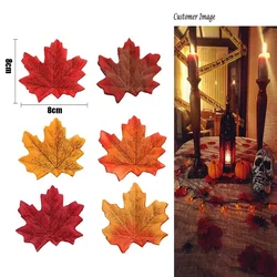 100/200Pieces Artificial Silk Maple Leaves Fabric Tree Leaf DIY Wedding Birthday Event Multicolor Autumn Fall Theme Party Decor