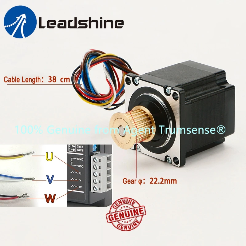 Leadshine NEMA23 Stepper 573S09-L 1.2 Degree 3.5A 22.2mm Diameter 24 Teeth Synchronous Gear Apply for Laser Engrave Machine