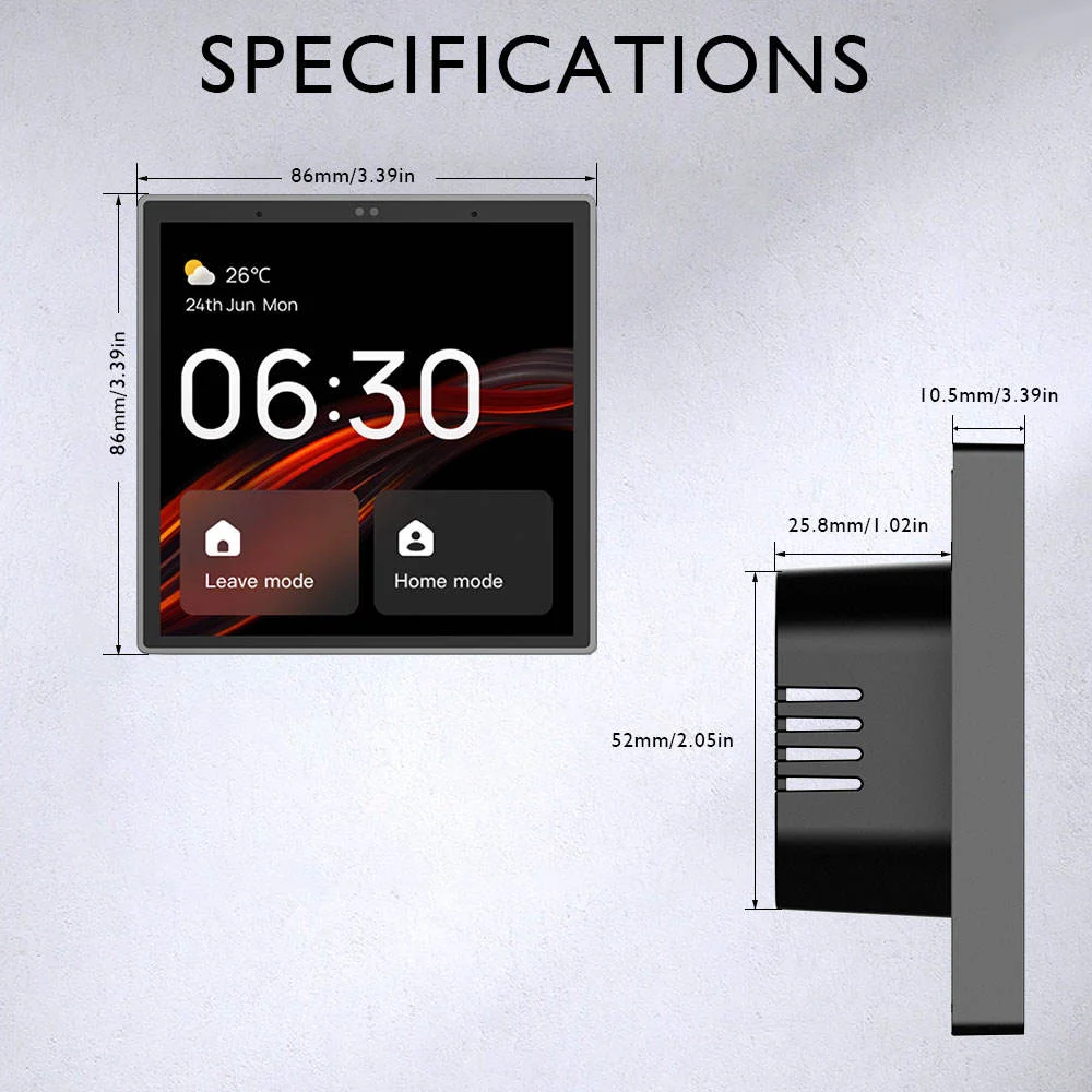 4-Inch touchscreen smart home central control panel, WiFi Zigbee multi-mode gateway, whole house scene linkage intelligence