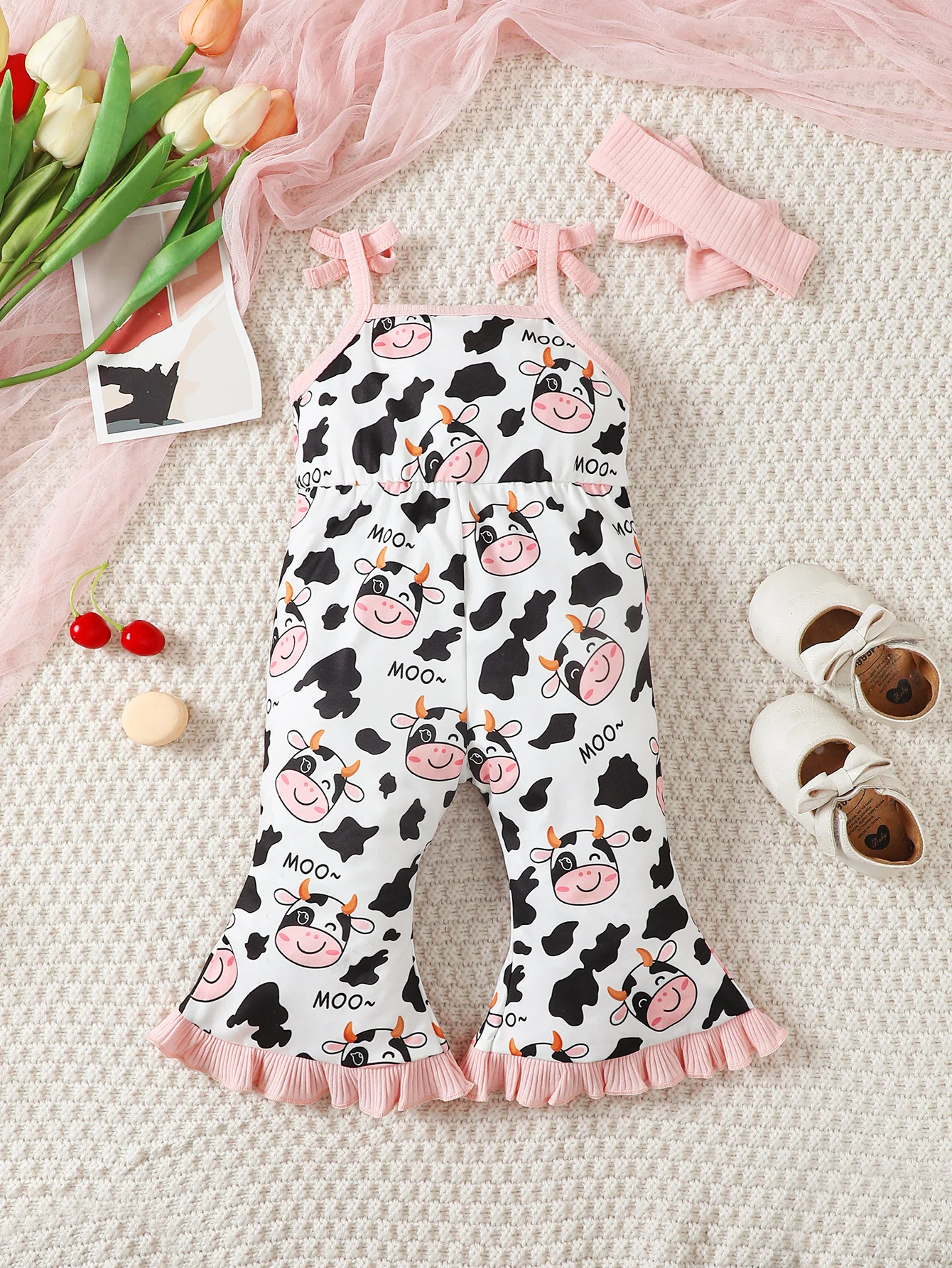 Newborns, Babies, Summer Suspenders, Prints, Bow Decorations, Casual Daily Wear, Headscarves, Jumpsuits, Baby Clothes