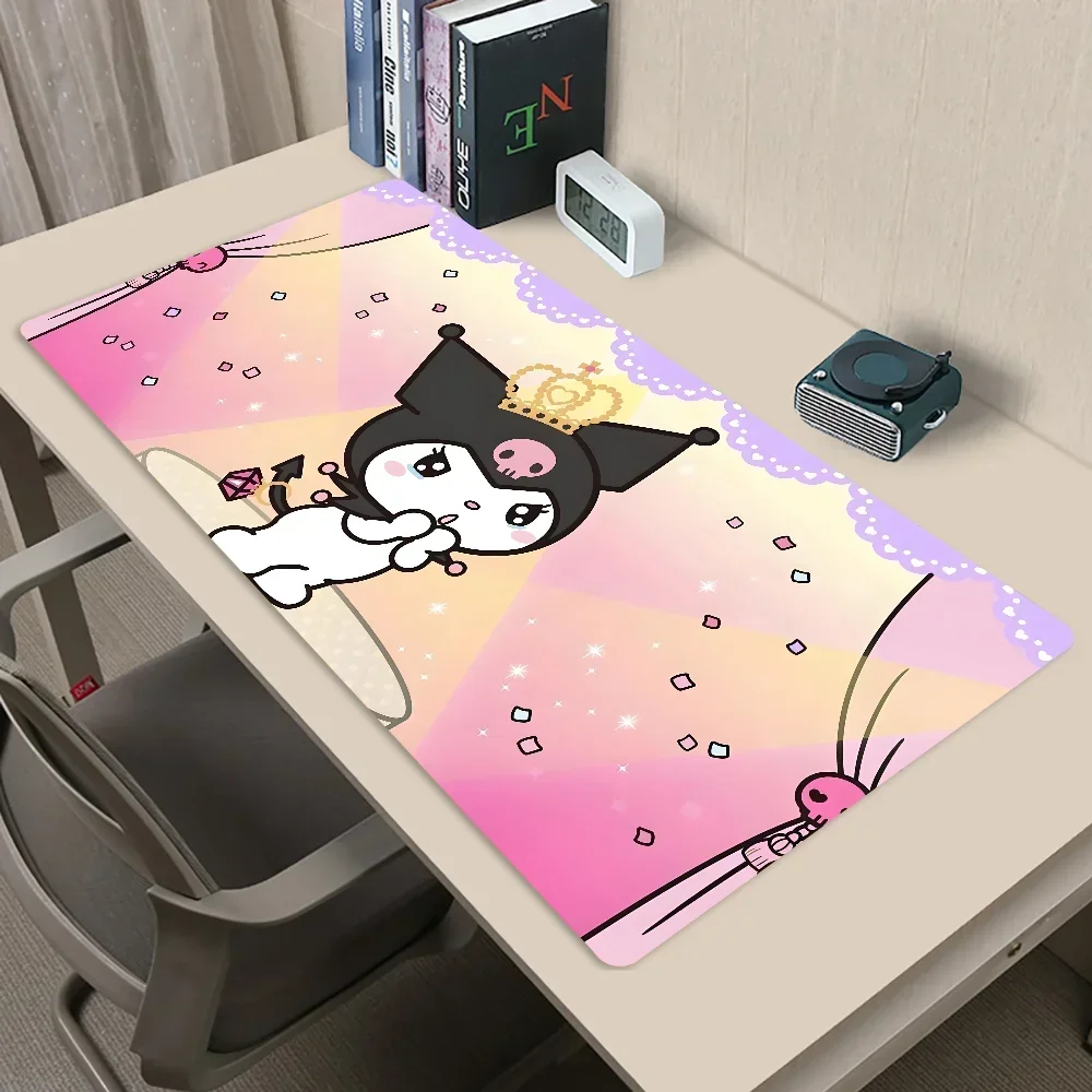 لوحة ماوس لطيفة من S-Sanrio K-kuromi وصلت حديثًا لوحة ماوس ألعاب كبيرة L XL XXL مقاس لوحة ماوس ألعاب لحصيرة لوحات المفاتيح