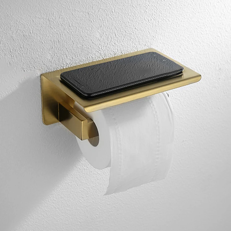 نحى الذهب الحمام الأجهزة الفولاذ المقاوم للصدأ منشفة رف كأس رف ورق المرحاض رف فرشاة المرحاض هوك اكسسوارات الحمام #3