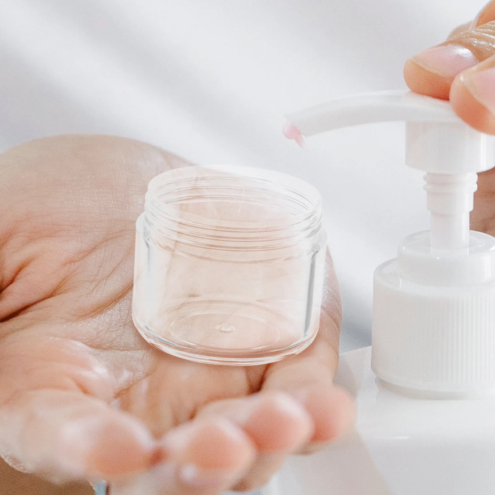 

12Pcs Premium Plastic Rose Lid Cream Jars Multipurpose Empty Face Cream Containers Travel Friendly Refillable Skincare Jars 20G