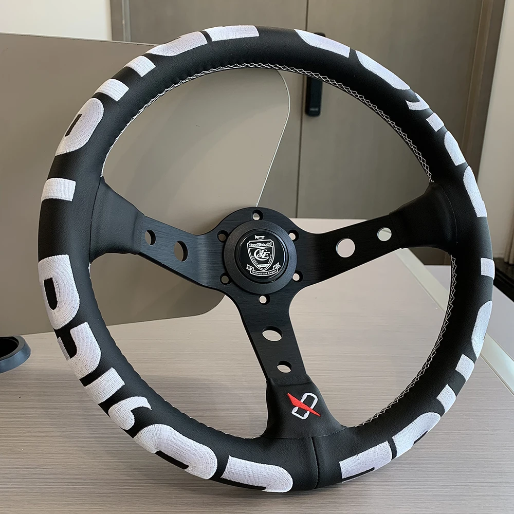 

TIYPEOR 330mm Diameter High Quality VERTEX Microfiber Leather Car Steering Wheel Sport Steering Wheel