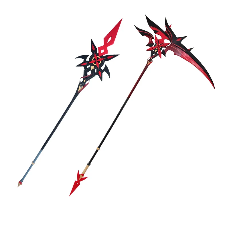 

Arlecchino Crimson Moon's Rosenlance Sickle Spear Реквизит для косплея на Хэллоуин, Рождество, необычная вечеринка