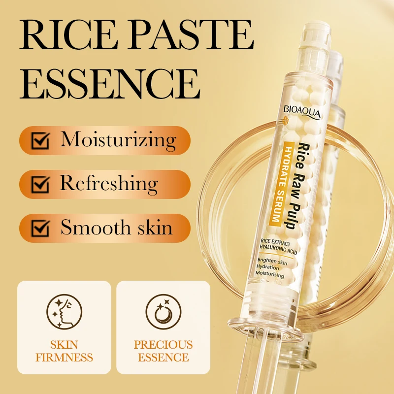 Pulpa cruda de arroz, esencia para el rostro, blanqueamiento hidratante, puré de hidratación profunda, agua más imperfeccionable, esencia para el rostro, cuidado de la piel, 10g