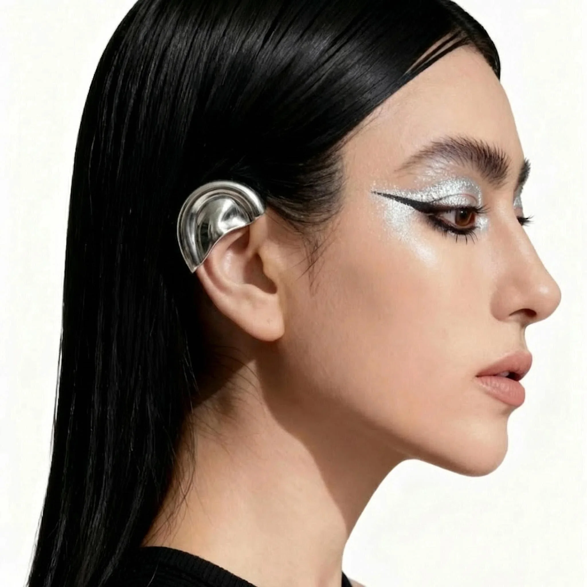 Punk Vintage Half Ear Contour Metal Ear Clip Exaggerate Stud Earrings For Women girls Ear Bones Clip Fashion Earring Jewelry