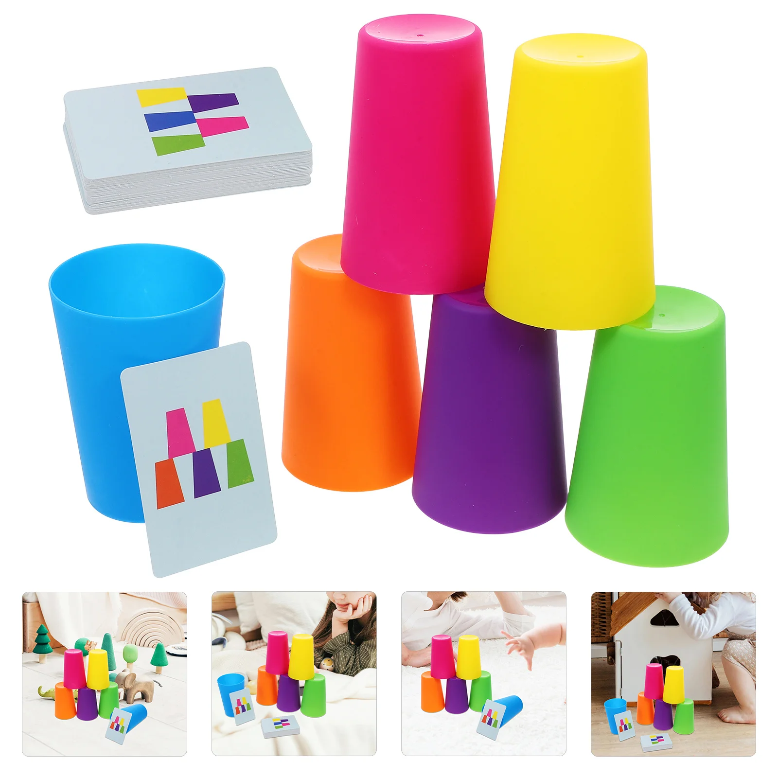 1 conjunto 1 conjunto de copos empilháveis crianças jogo velocidade empilhamento copo jogo pré-escolar aprendizagem para crianças indoor ao ar livre atividade bebê conjunto