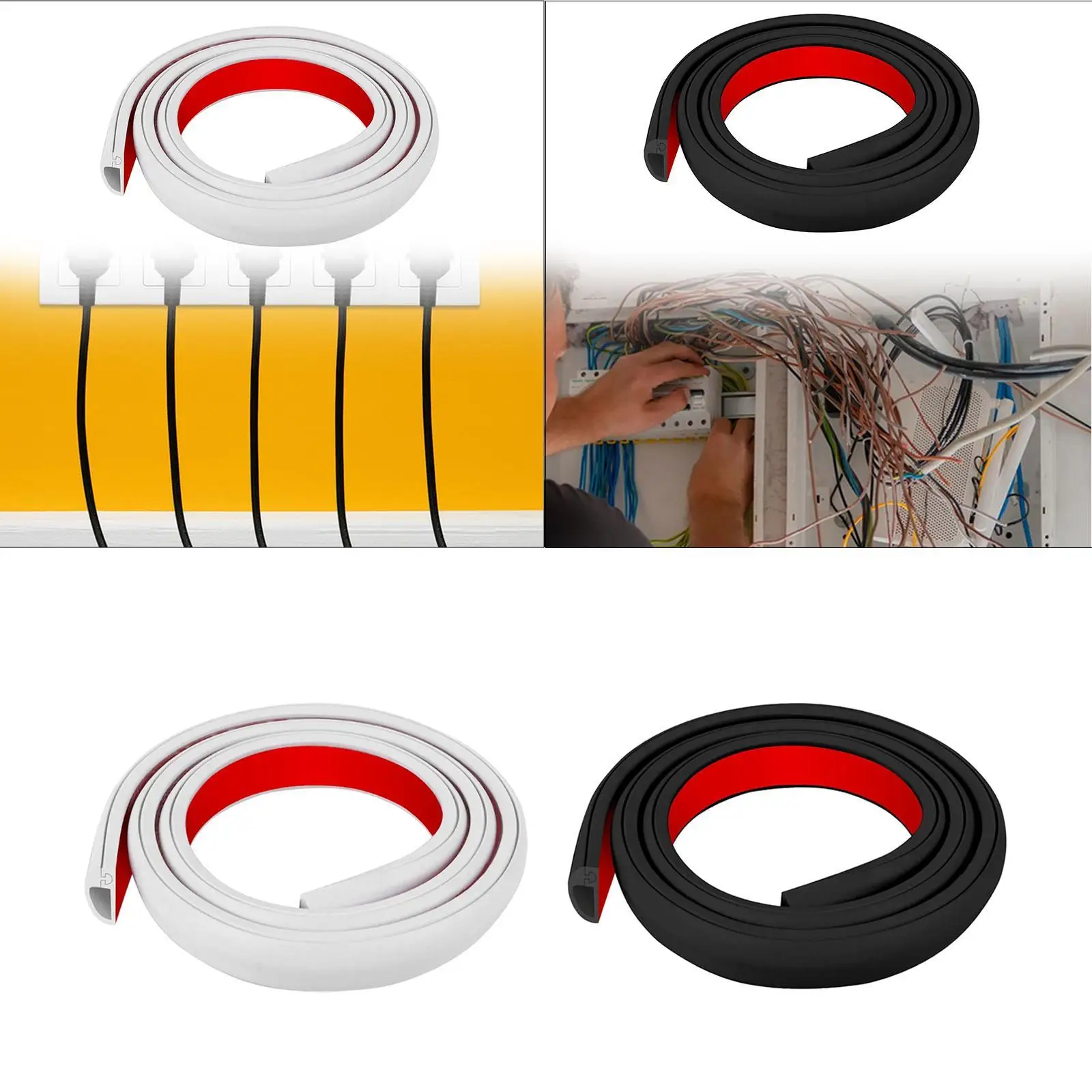 

Cable Hider Cord Trunking Floor Cord Cover Free Cutting Cable Management Cord Tidy Cable Concealer Cable Cord Cover for Home