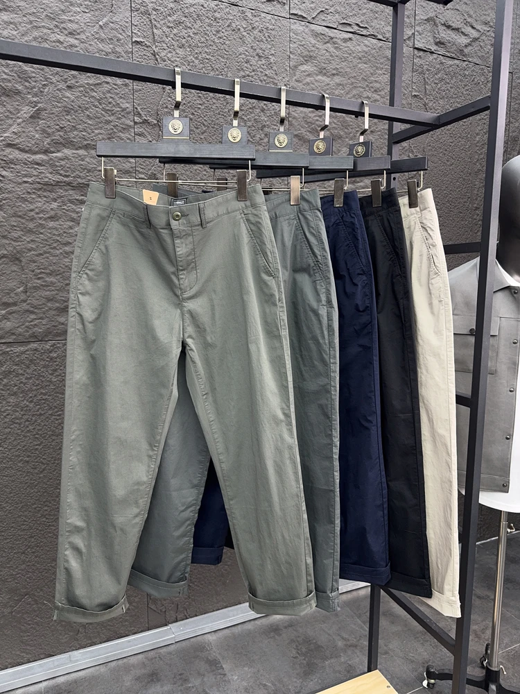 

Svip Quali Men's Slim Fit Straight Leg Casual Pants Breathable Lightweight Summer Ice Silk Chiffon Comfortable Faionable