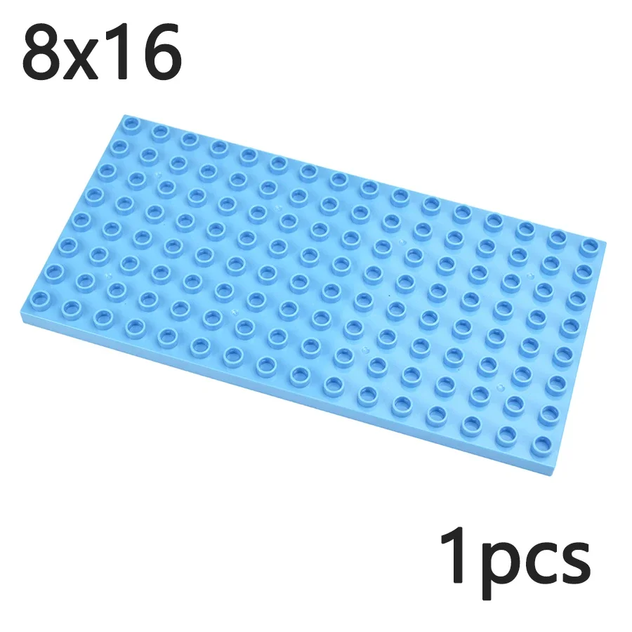 Duploes 8*16 Dots Big Sizes Building Blocks Double Sided Plate Toys DIY Large Base Plates Plastic Bricks Comptatible Figures