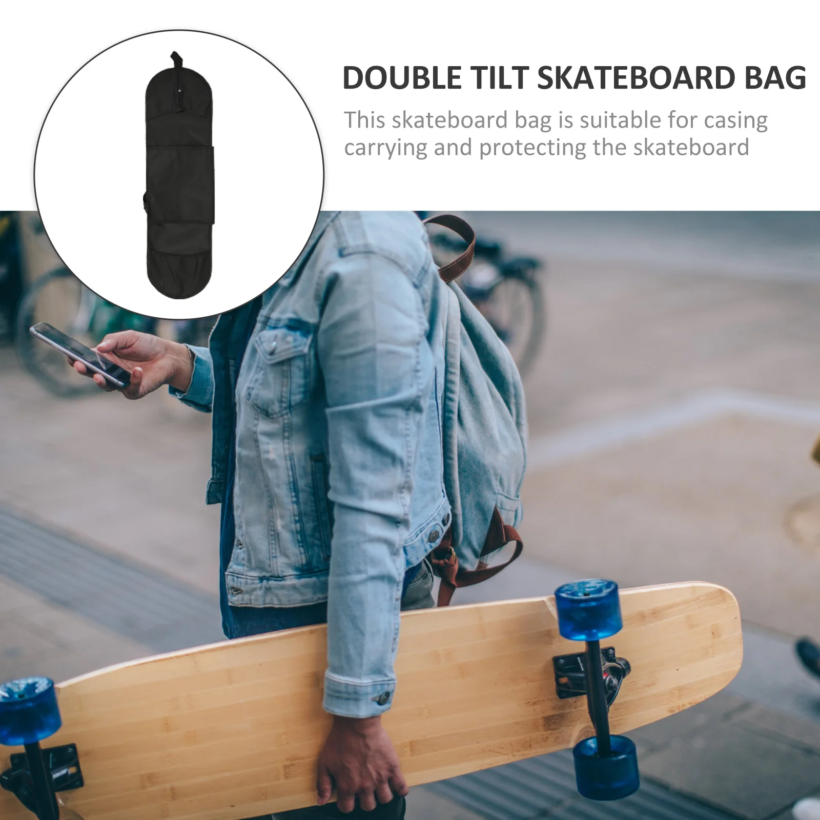 

Portable Skateboarding Bag with Adjustable Strap Compact Slide Plate Holder for Easy Transport and Durability Ideal for Outdoor