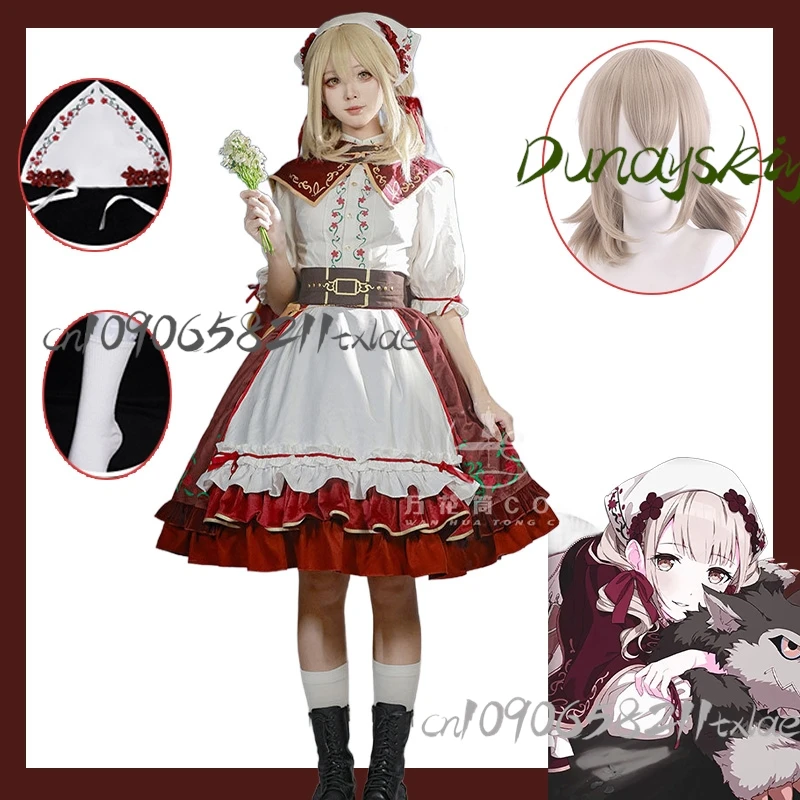 

Project Sekai Cosplay Costume Azusawa Kohane Little Red Riding Hood Lolita Dress Wig Halloween Graduation Party